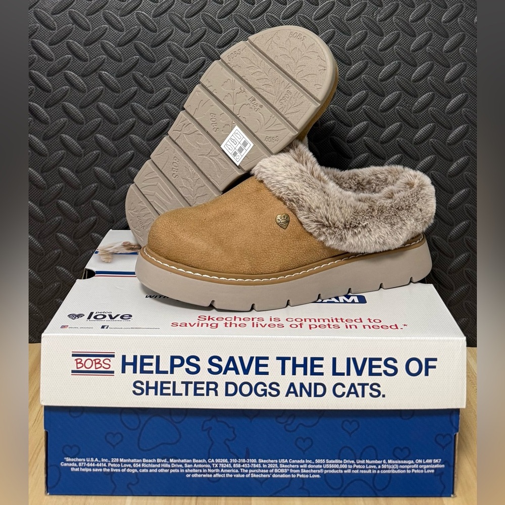 Skechers BOBS Keepsakes Lite Cozy Blend Slipper Chestnut Womens Size‎ 6